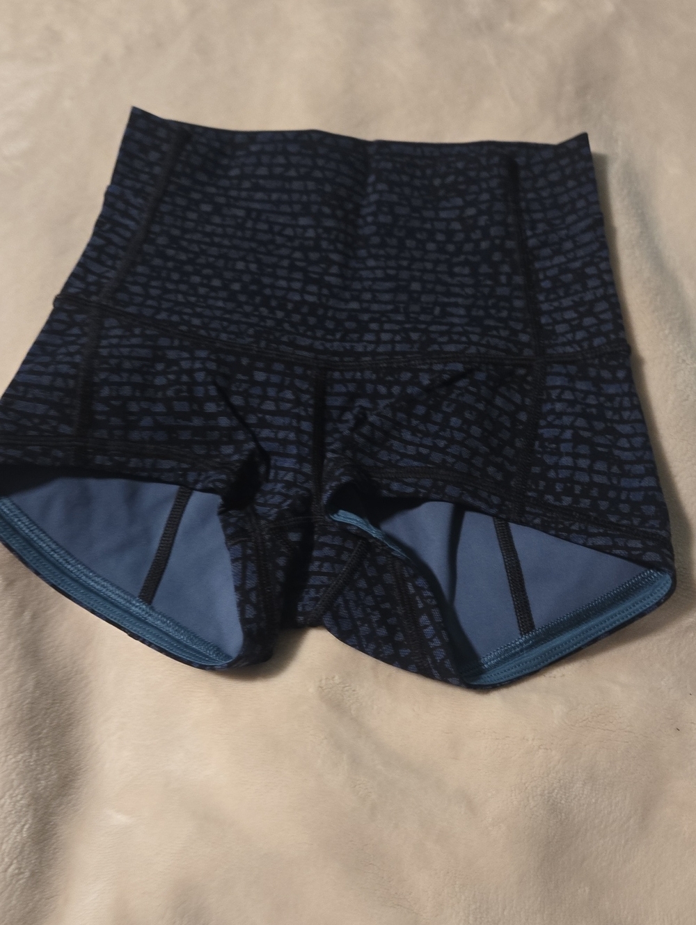 lululemon athletica Navy Patterned High-Rise Bike Shorts